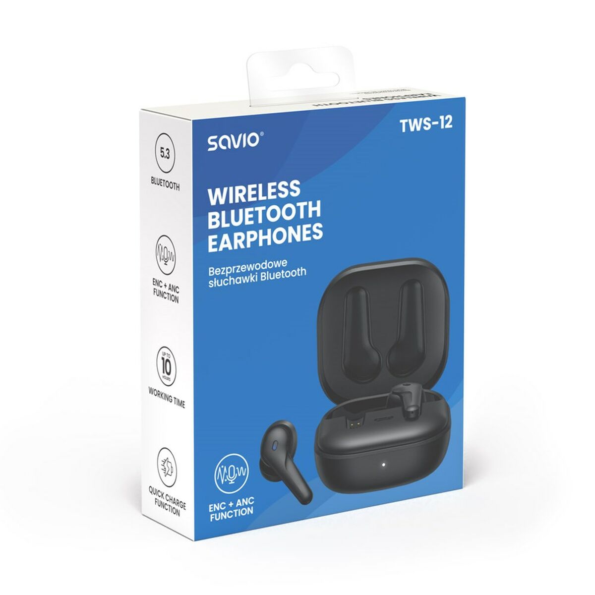 Ακουστικά in Ear Bluetooth Savio TWS-12 Μαύρο
